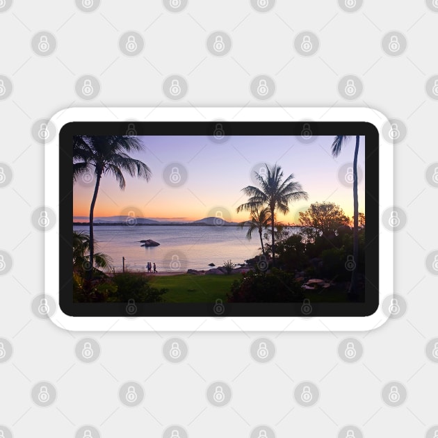 Bowen Sunset From Whitsunday Sands Resort Magnet by pops