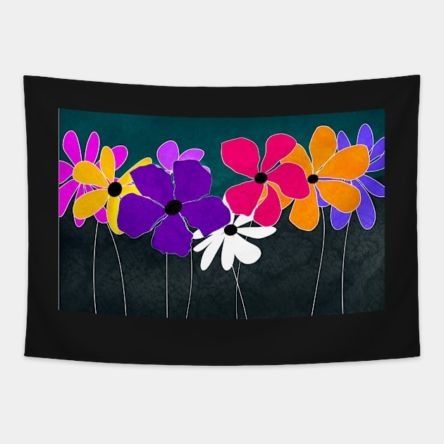 Colorful Flower Art Tapestry by art64