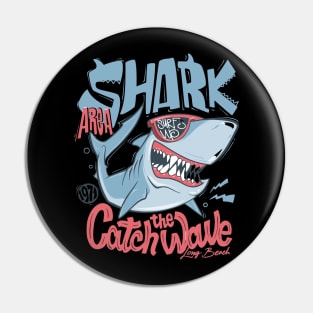 shark tshirt surf  print design Pin