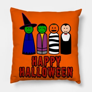 Halloween Peg Dolls Pillow