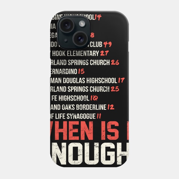 When Is It Enough Shirt Updated Phone Case by RememberThem