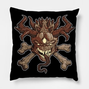 Monster Head and Crossbones Pillow