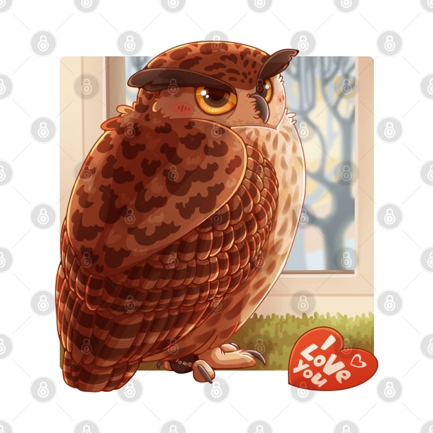 Owl valentine by NatureDrawing