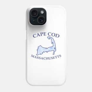 Preppy Vintage Blue Cape Cod Massachusetts Map Phone Case