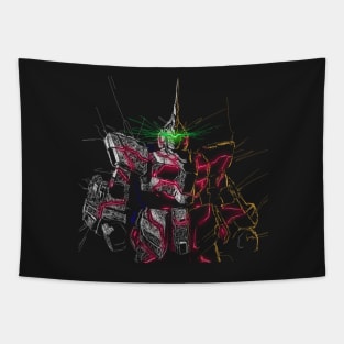 Unicorn gundam scribble Tapestry