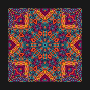 World Mandala kaleidoscope Tile T-Shirt