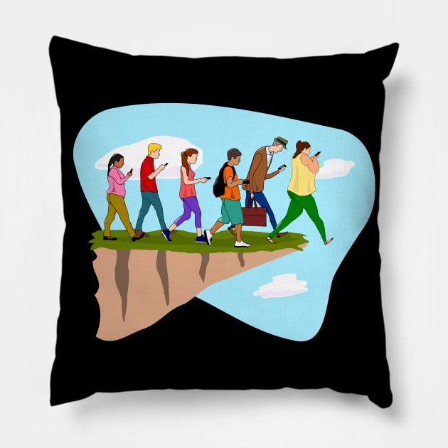 The Cell Phone Walk Pillow by Slap Cat Designs