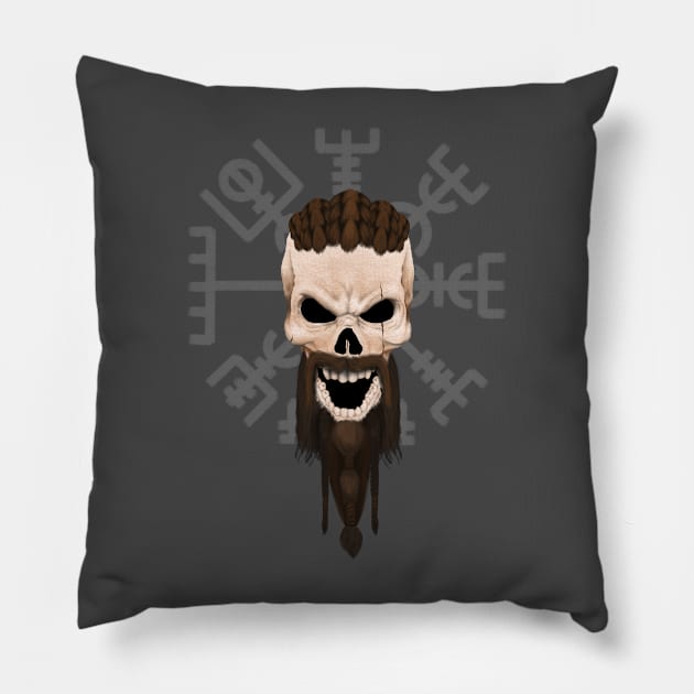 Skull & compass Pillow by 752 Designs