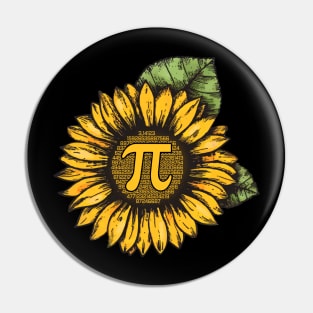 Pi Day Mathematic Symbol With Sunflower Costume Gift Pin