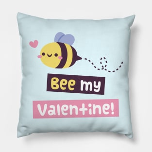 Kawaii Bee My Valentine Pun Pillow