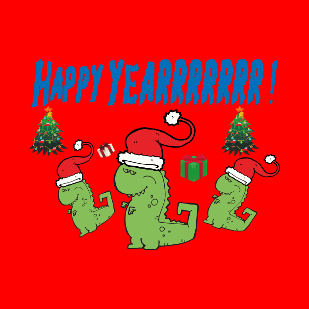 New Year dinosaur illustration by whatever comes to mind 2