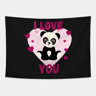 I love you - Panda Tapestry