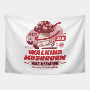 Walking Mushroom Marathon Tapestry