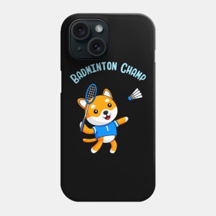 Badminton Champion Cute Dog Kids Sport Phone Case