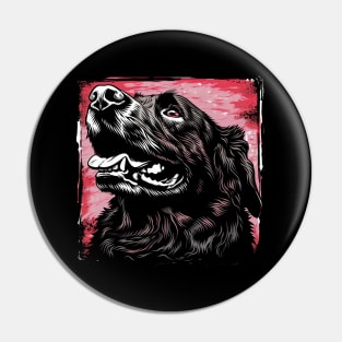 Retro Art Newfoundland dog Dog Lover Pin