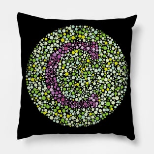 “C” Eye Test Letter Circle Pillow