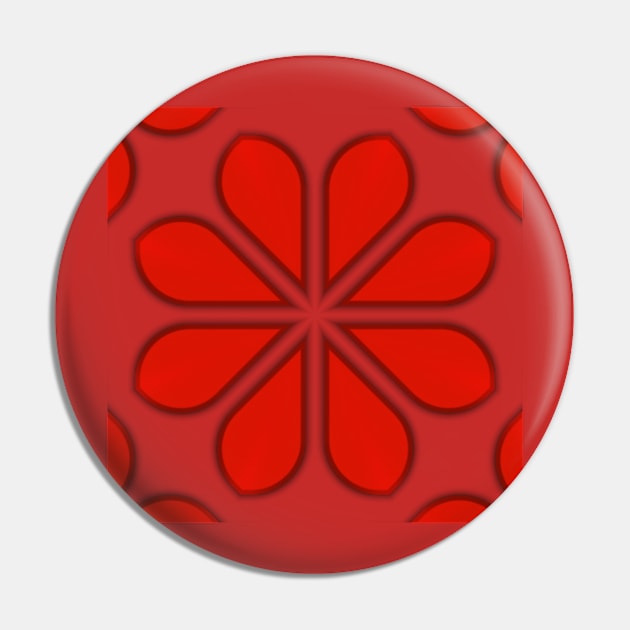 Bright Red Kaleidoscope Pattern (Seamless) 10 Pin by Swabcraft