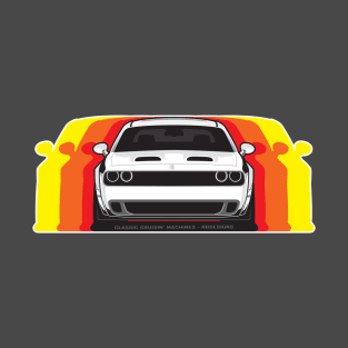 Dodge Challenger Hellcat BW red outline T-Shirt