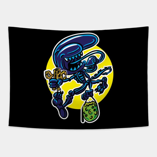 Xenomorph Trick or Treater Tapestry by eShirtLabs