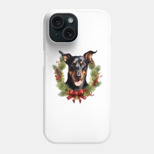 Christmas Doberman Dog Wreath Phone Case
