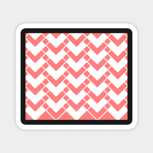 Abstract geometric pattern - pink and white. Magnet