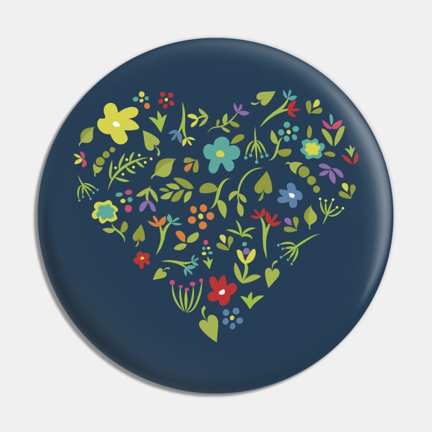 Floral Heart Pin by sixhours