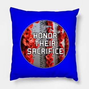 Honor Their Sacrifice Memorial with Red Poppy Flowers Pocket Version (MD23Mrl006c) Pillow