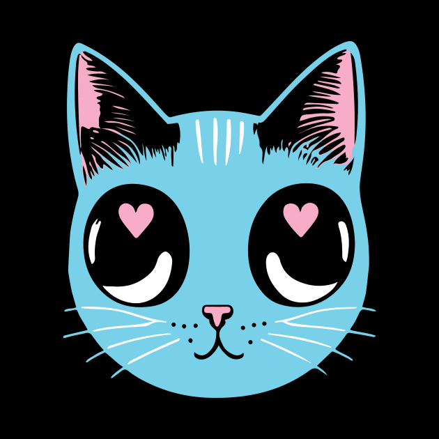 Transgender Pride Cat - Heart Eyes by KittenMe Designs