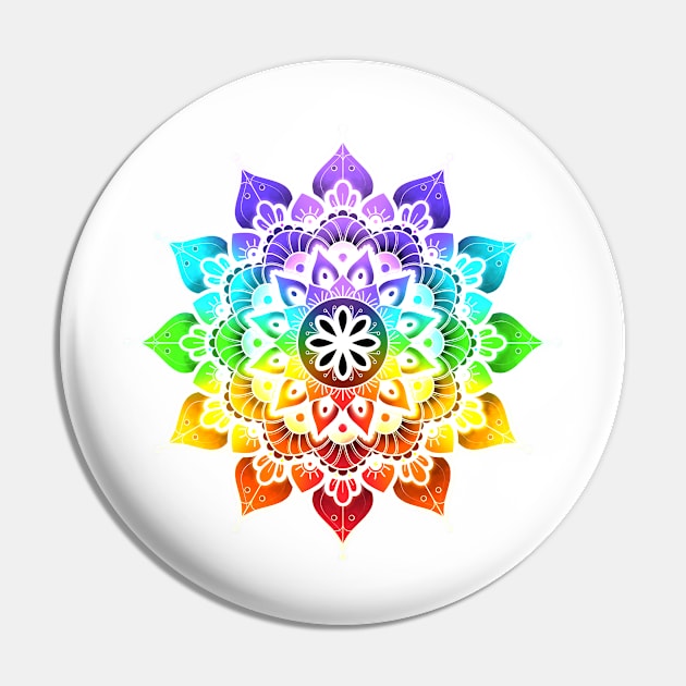 Mandala of Chakras in the 7 colors of the rainbow n°2 Pin by AudreyJanvier