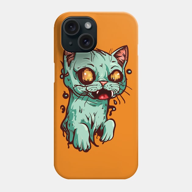 Zombie Cat Phone Case by KilkennyCat Art