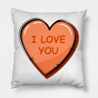 Valentine Candy Heart Cartoon Pillow