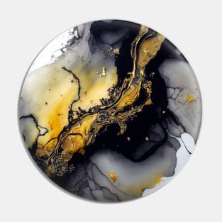 Lutescent Fusion - Abstract Alcohol Ink Resin Art Pin