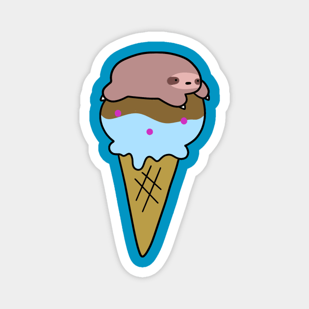 Sloth Icecream Cone Magnet by saradaboru