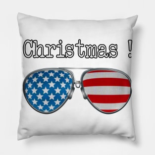 AMERICA PILOT GLASSES MERRY XMAS Pillow