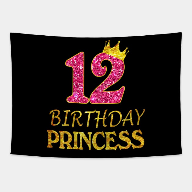 Womens 12th Birthday Princess Girl Tee For 12 Years Old Tapestry by luxembourgertreatable
