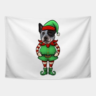 Australian Cattle Dog Christmas Elf Tapestry