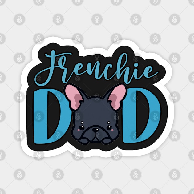 black french bulldog dad kawaii cute adorable Magnet by astronauticarte