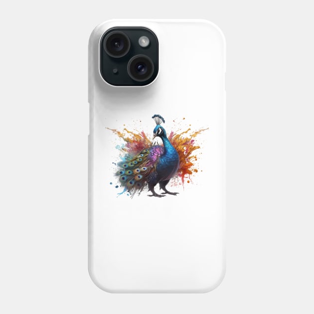 Peacock Splash Art: Dazzling Fantasy Display #1 Phone Case by AntielARt