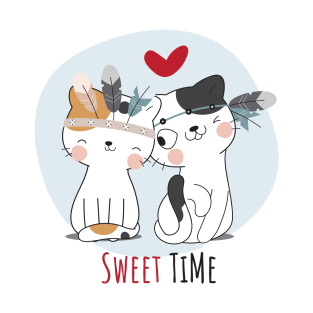 Cute cats sweet bonding time T-Shirt