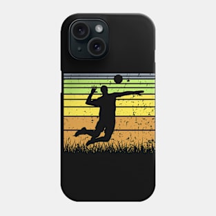 Travel back in time with beach volleyball - Retro Sunsets shirt featuring a player! Phone Case