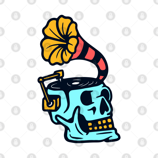 Skull Gramophone by Mako Design 