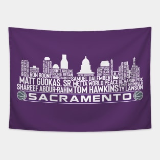 Sacramento Basketball Team All Time Legends, Sacramento City Skyline Tapestry