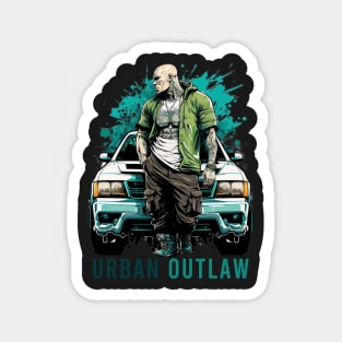 Graffiti Vector Art of Urban Outlaw Character Magnet