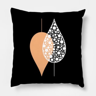 Drop shaped abstract leaves art Pillow