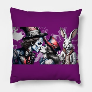 Mad Hatter kisses Alice Pillow