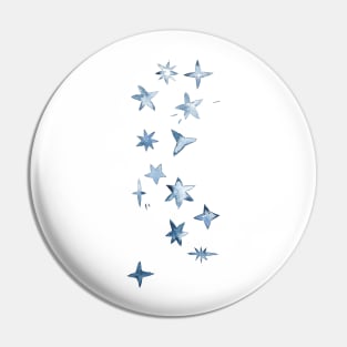 indigo stars watercolor Pin