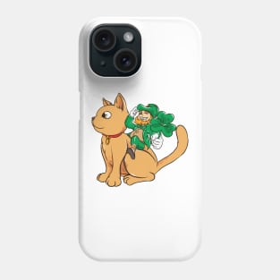 Cute Leprechaun Riding a Cat St. Patrick's Day Phone Case