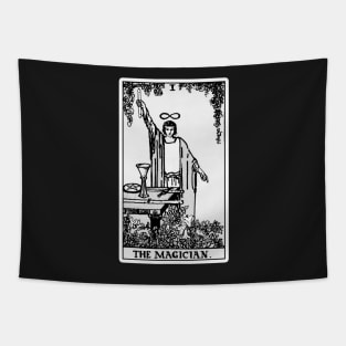 I. The Magician Tarot Card | Black and white Tapestry