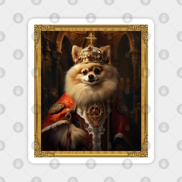 Royal Pomeranian - Medieval Polish King (Framed) Magnet by HUH? Designs