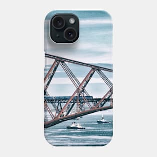 A train crosses the Forth Rail Bridge, Scotland Phone Case